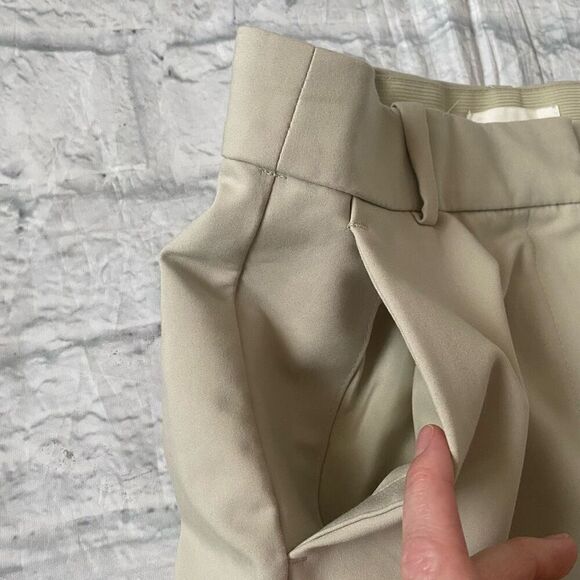 H&M women 6 flat front chino pants w/elastic comfort waist light green - Picture 4 of 10